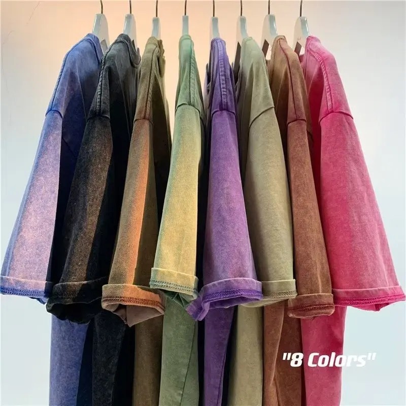 Men&rsquo;s Oversized Vintage Washed T-Shirt Heavyweight Cotton Loose Streetwear Tee
