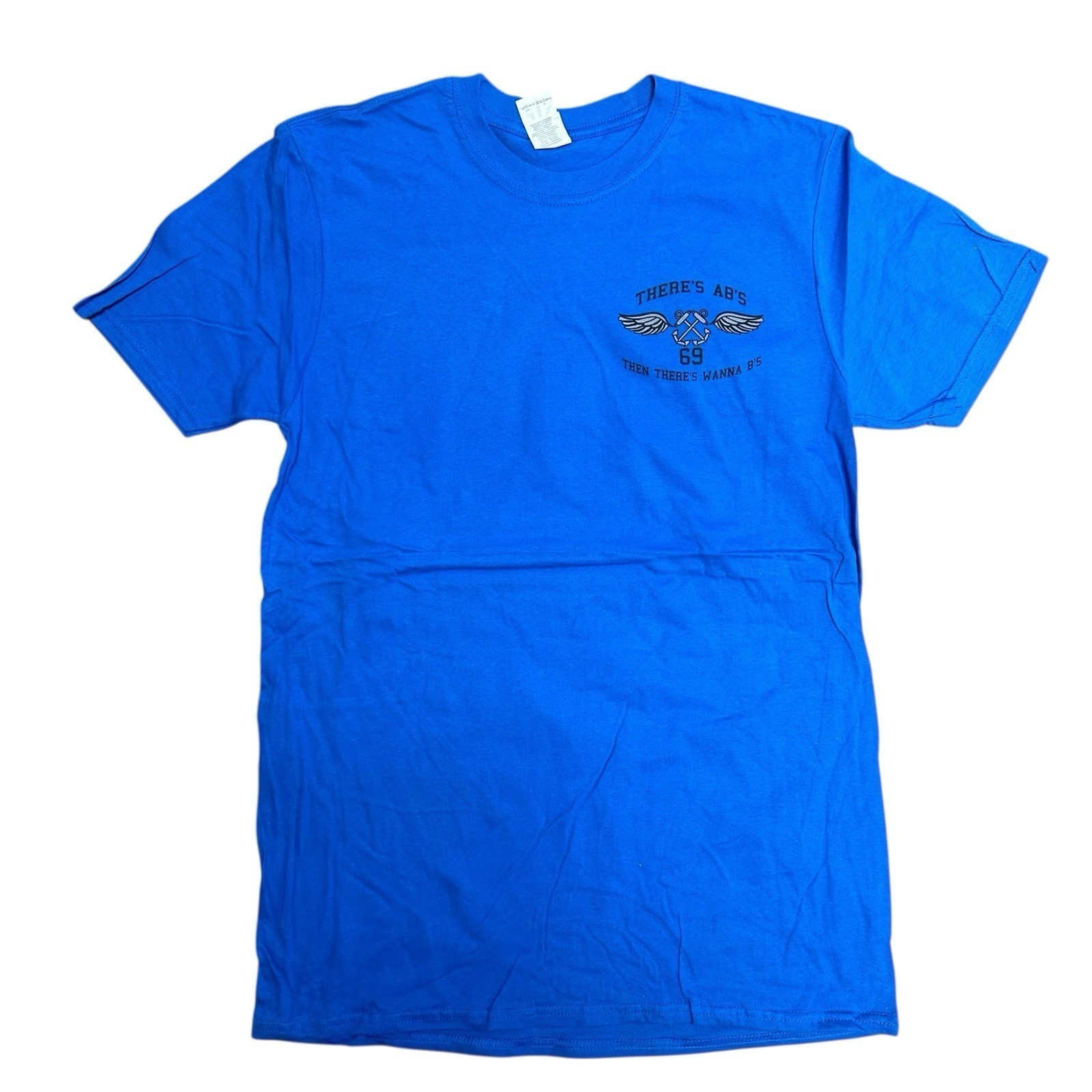 Blue Military Shirt Mens « Hangar Deck CVN 69 » Size Medium