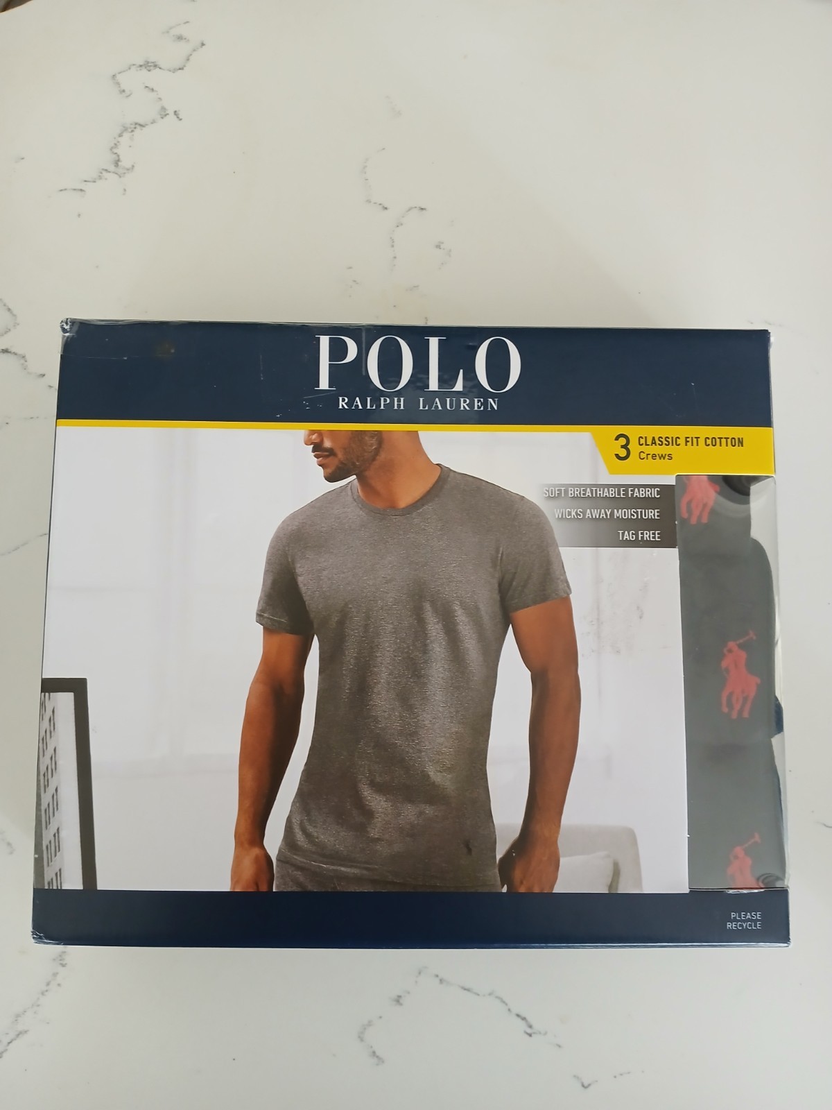Polo Ralph Lauren Men&rsquo;s Black Slim Fit Crew-Neck 3 Pack T-Shirts