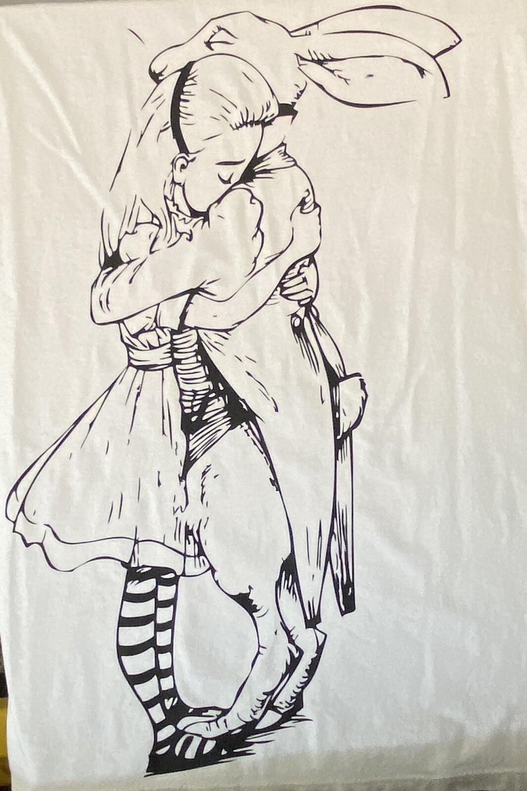 Alice In Wonderland “caring” T-shirt unisex Anime/Manga/ Disney Hand Made HTV