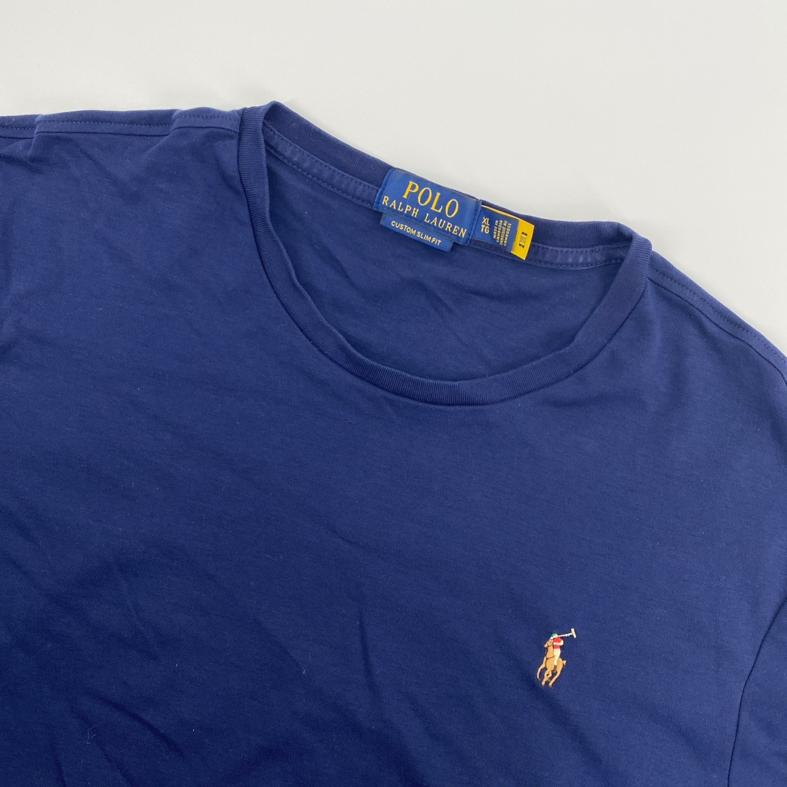 Polo Ralph Lauren T Shirt Mens Extra Large Blue Custom Slim Preppy Minimalist
