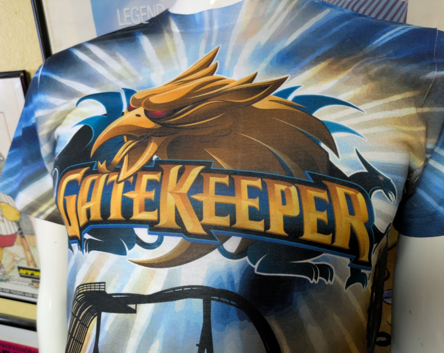 Cedar Point Amusement Park Gatekeeper Roller Coaster Allover Print T Shirt Small