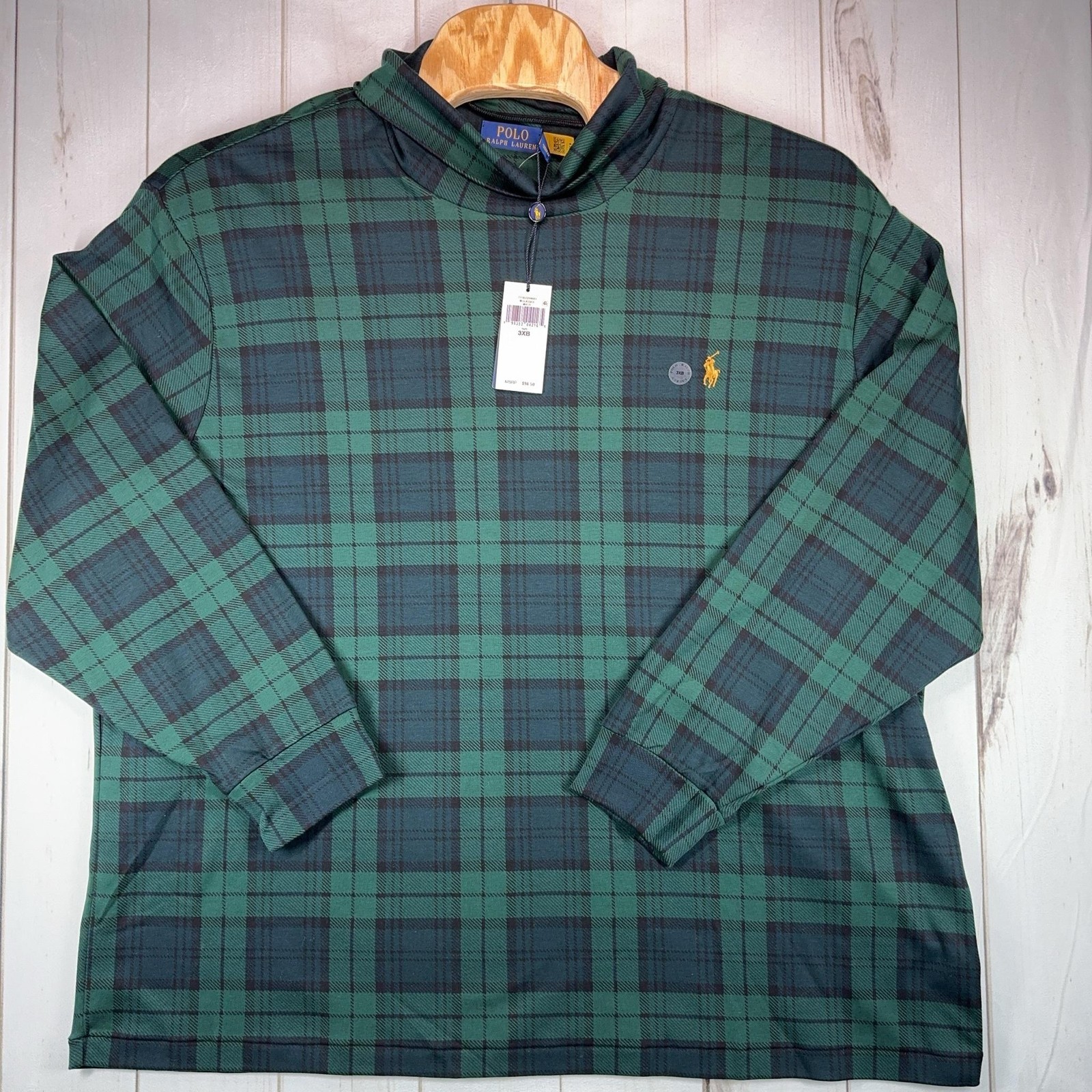 Polo Ralph Lauren Blackwatch Plaid Soft Cotton Turtleneck 3XB Pony NEW $98.50