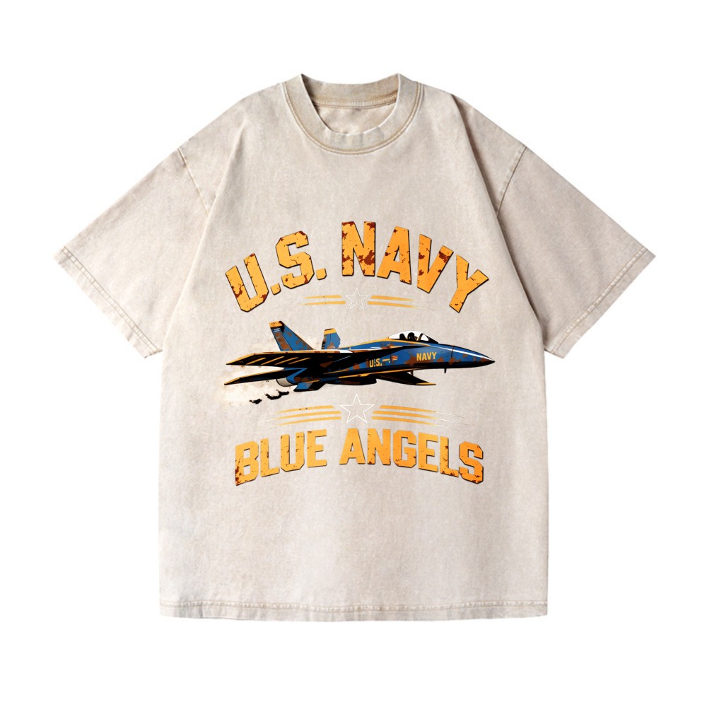 U.S.Navy Blue Angels Vintage Fighter Jet T-Shirt, Patriotic Military Graphic Tee