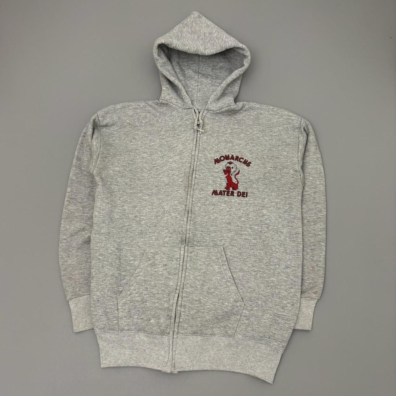 Vintage 70s Mater Dei Monarchs Zip Up Hoodie Full Zip Collegiate YKK Size Medium