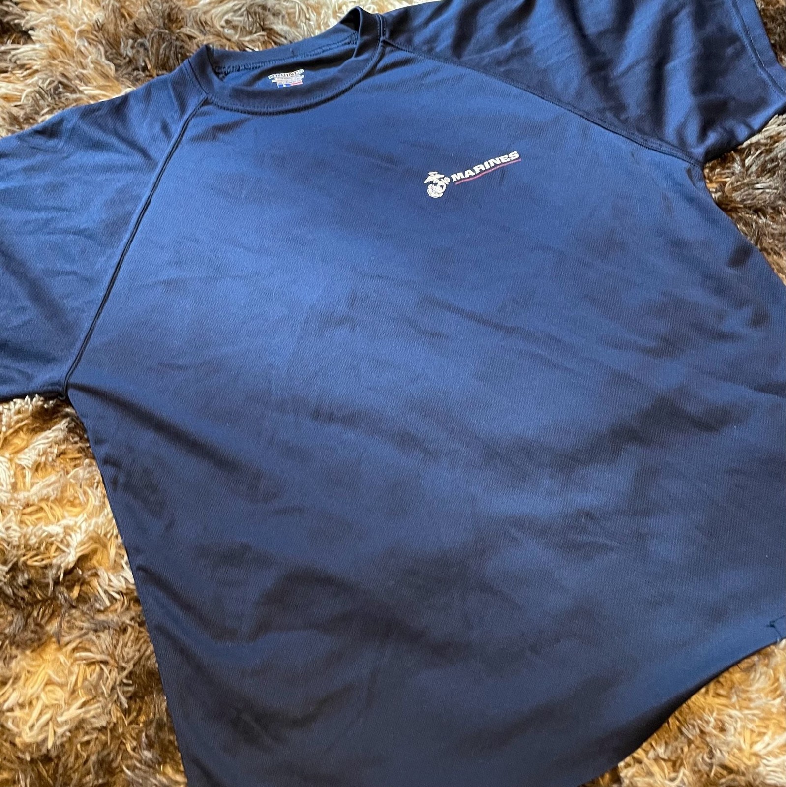 USMC Great American T-Shirt Factory Performance Athletic T-Shirt Blue