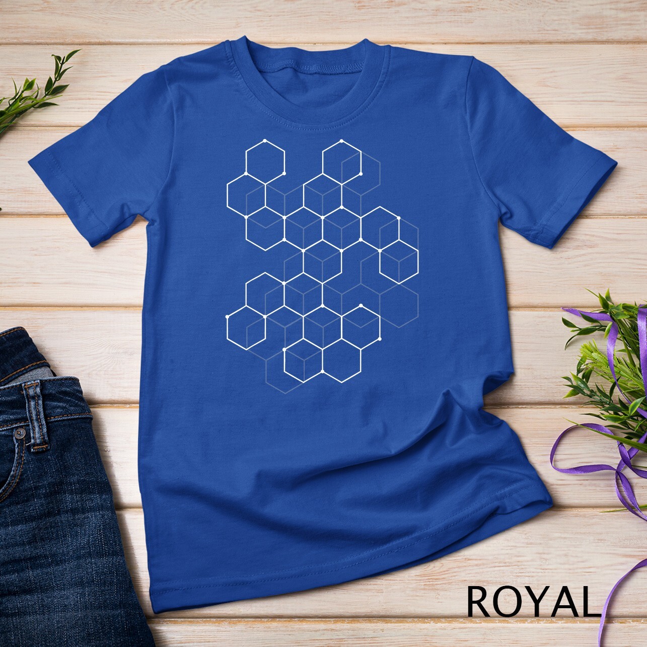 Hexagon Pattern Mathematics Science Graphic Design Light T-Shirt Unisex T-shirt