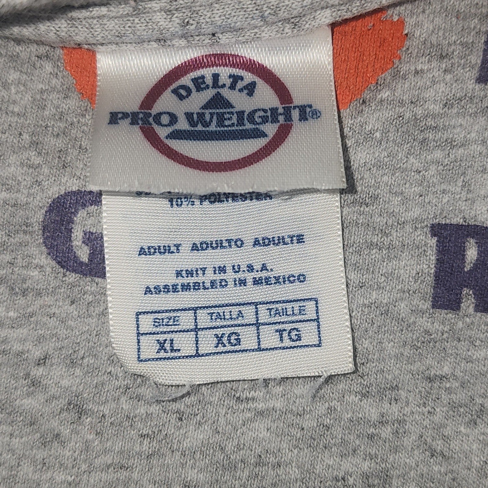 Delta Clemson Tigers Long Sleeve Shirt Mens XL Gray Good Graphic Tee NCAA