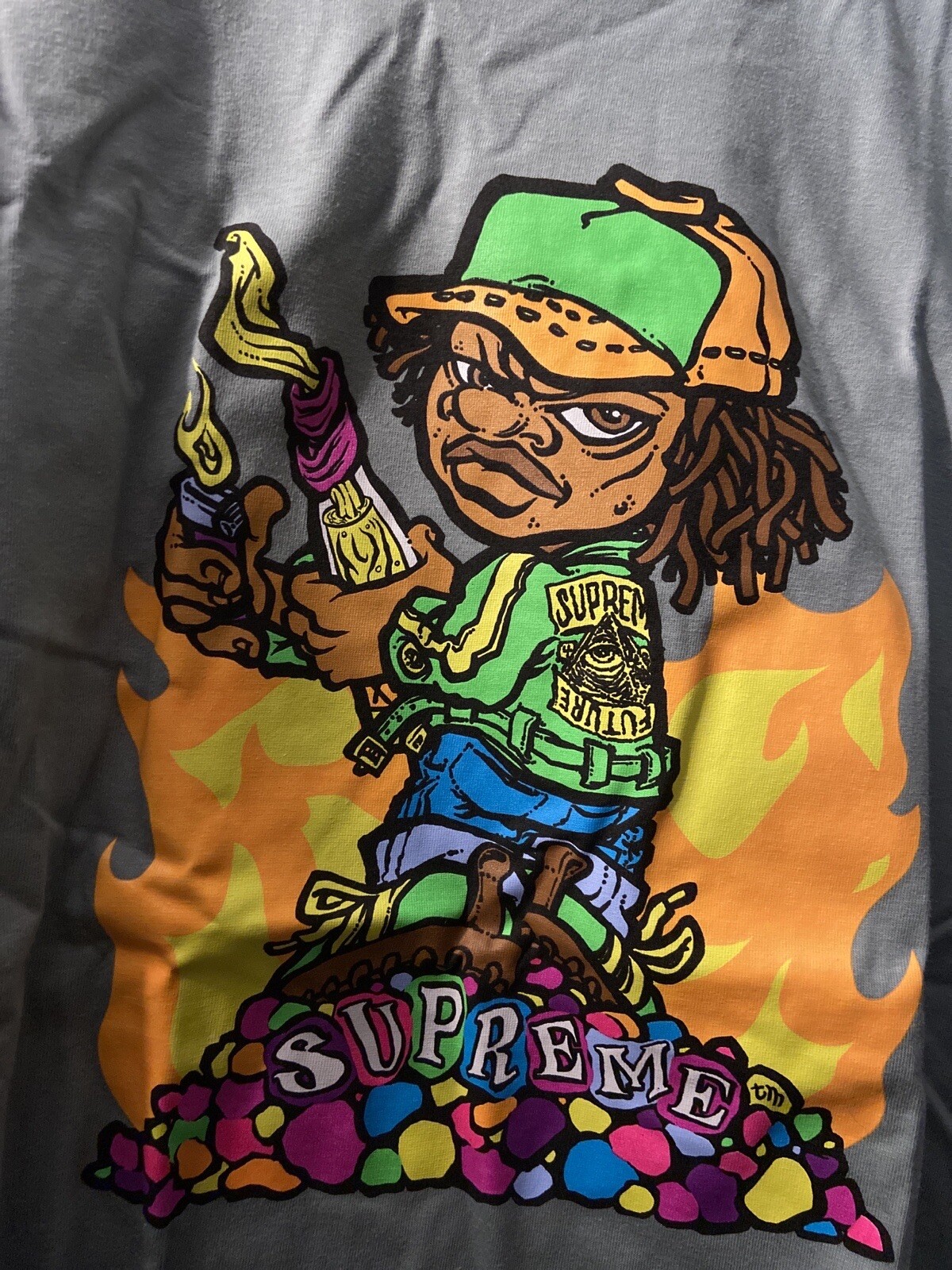 Supreme SS19 Molotov Kid Tee Dark Sage Size M Brand New DS With Tags