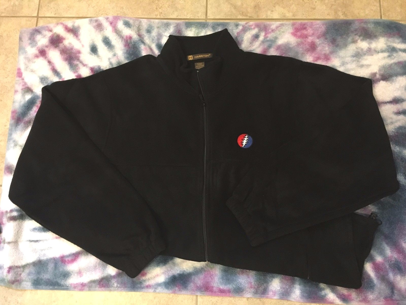 Grateful Dead Steal Your Face Embroidered Full Zipper Polyester Fleece Jacket