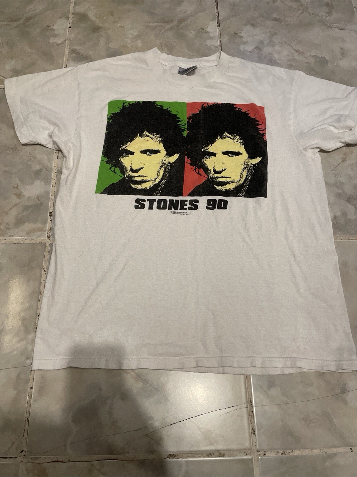 Rolling Stones Europe 1990 Tour Shirt L Brokum Single Stitch Band Rap Tee