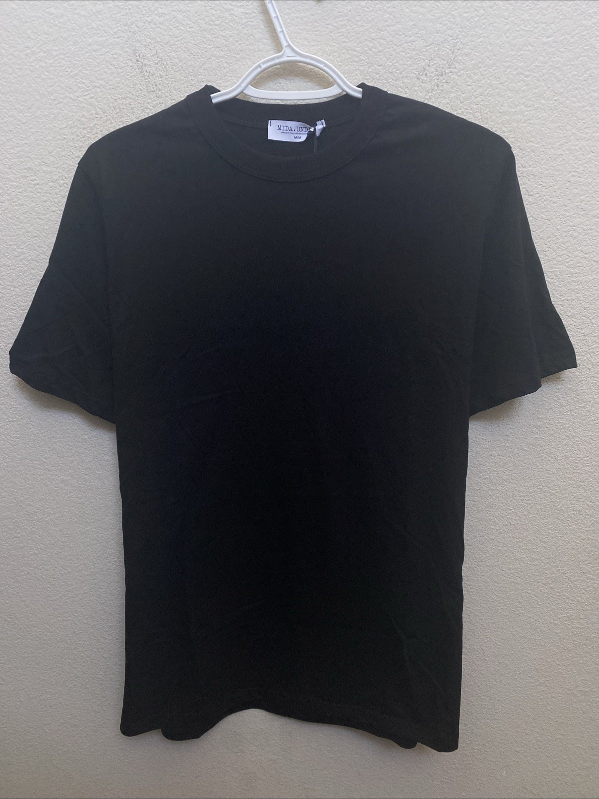 Mida Undici Italy Men&rsquo;s Medium Black T-Shirt Short Sleeve Crew Neck NWT