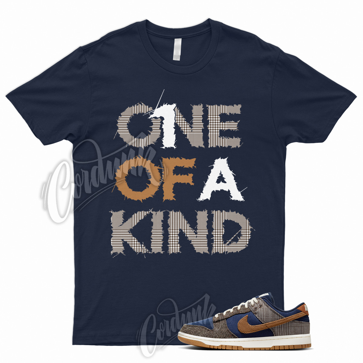 1OAK T Shirt for Dunk Low Tweed Corduroy Midnight Navy Ale Baroque Brown Tartan