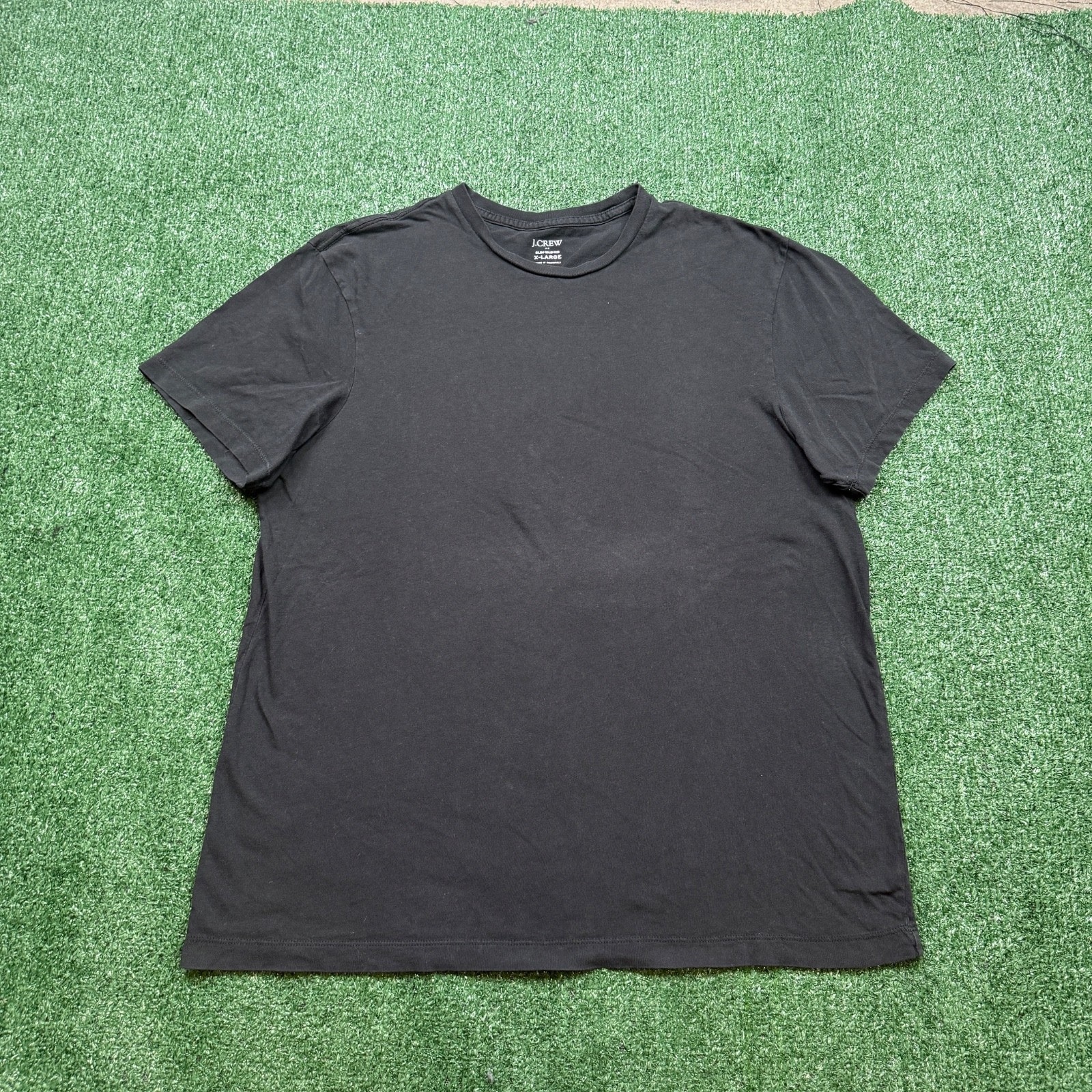 J. Crew Shirt Men&rsquo;s Size XL Black Short Sleeve Crewneck Slim Washed Casual