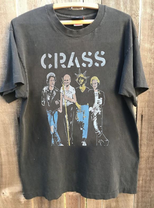 CRASS Band Tour Rare Design Charcoal Short Sleeve Unisex T shirt KH17835