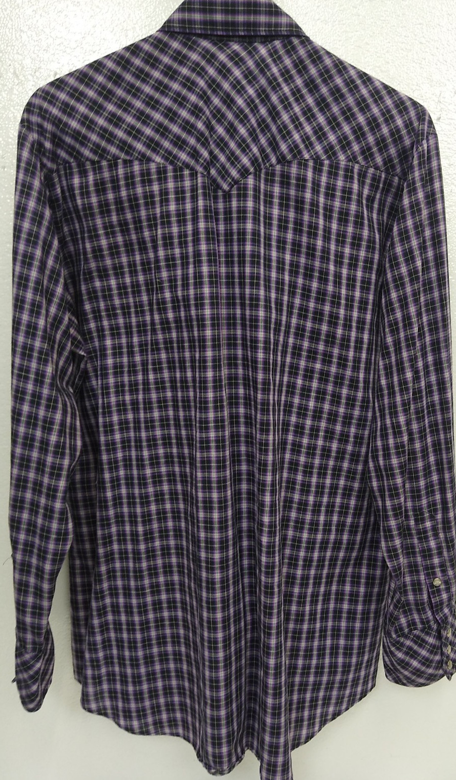 MILLER WESTERN WEAR Stud Snap Close Lg Sleeve, 3 snap cuff SZ161/2-34 BLUE PLAID