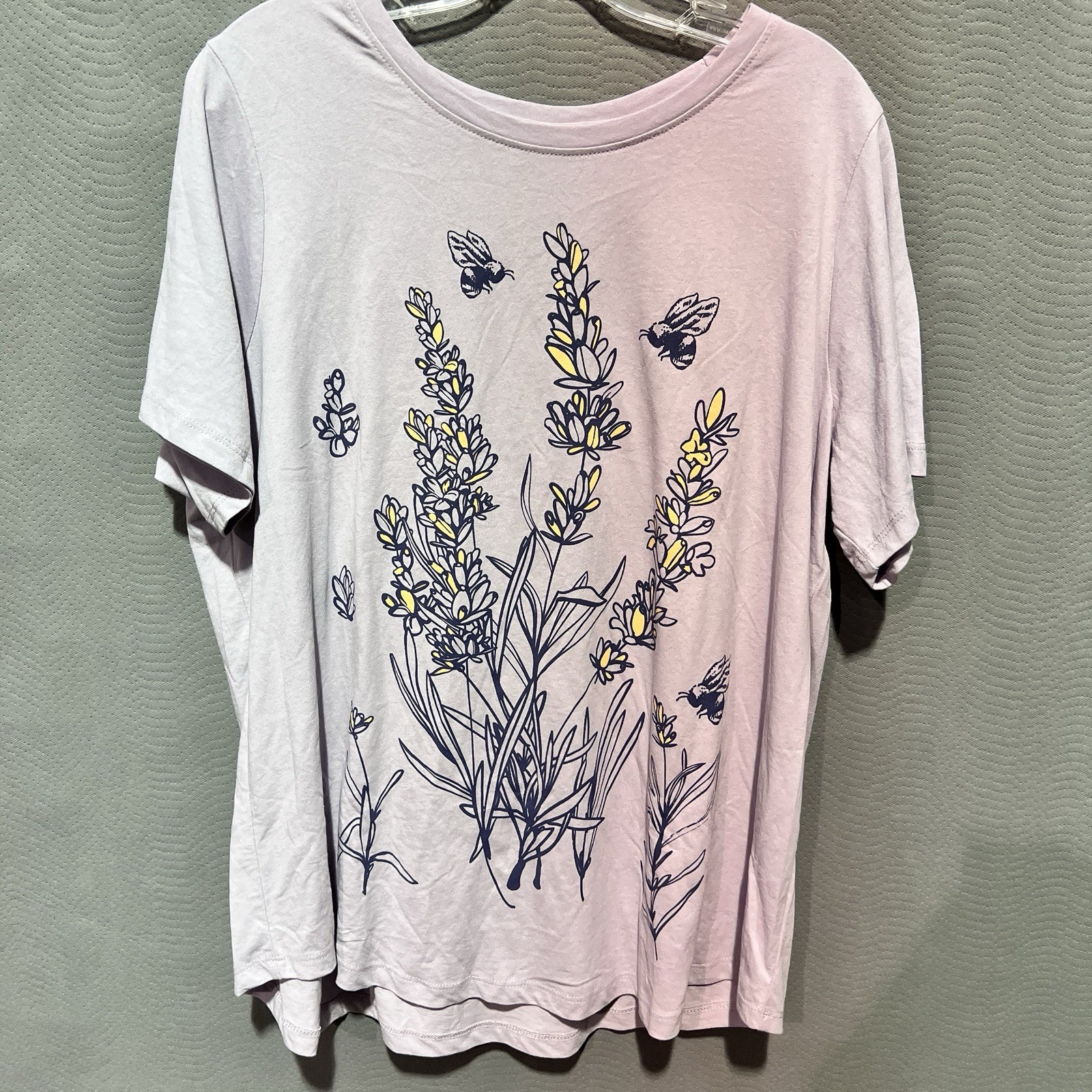 Mighty Fine Purple Flower design T-shirt Size 0X BR2026