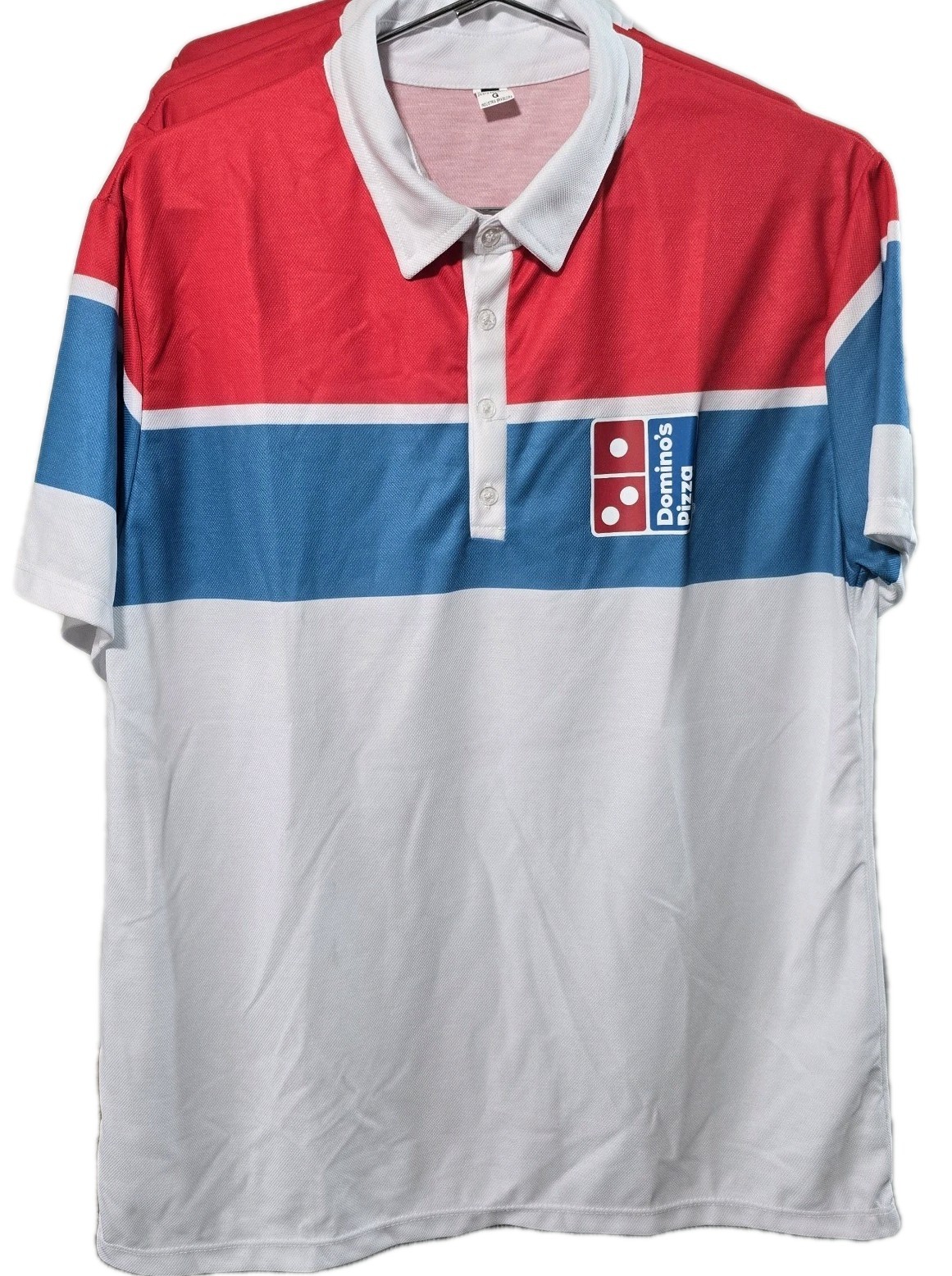 Domino&rsquo;s Pizza Employee Red White Blue Work Shirt Size G