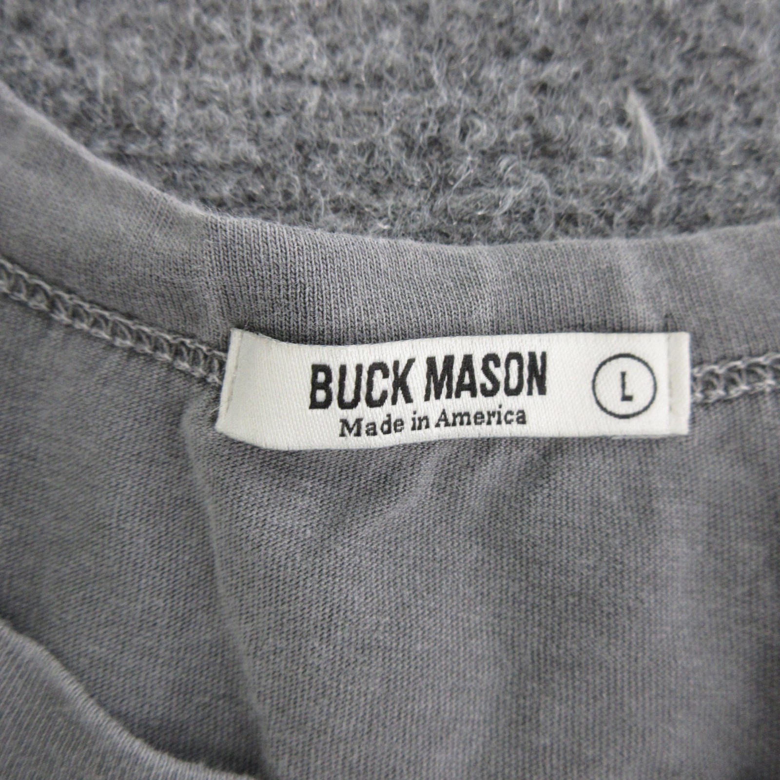 Buck Mason Shirt Mens Large Gray Short Sleeve Crewneck Tee Made USA Casual Top