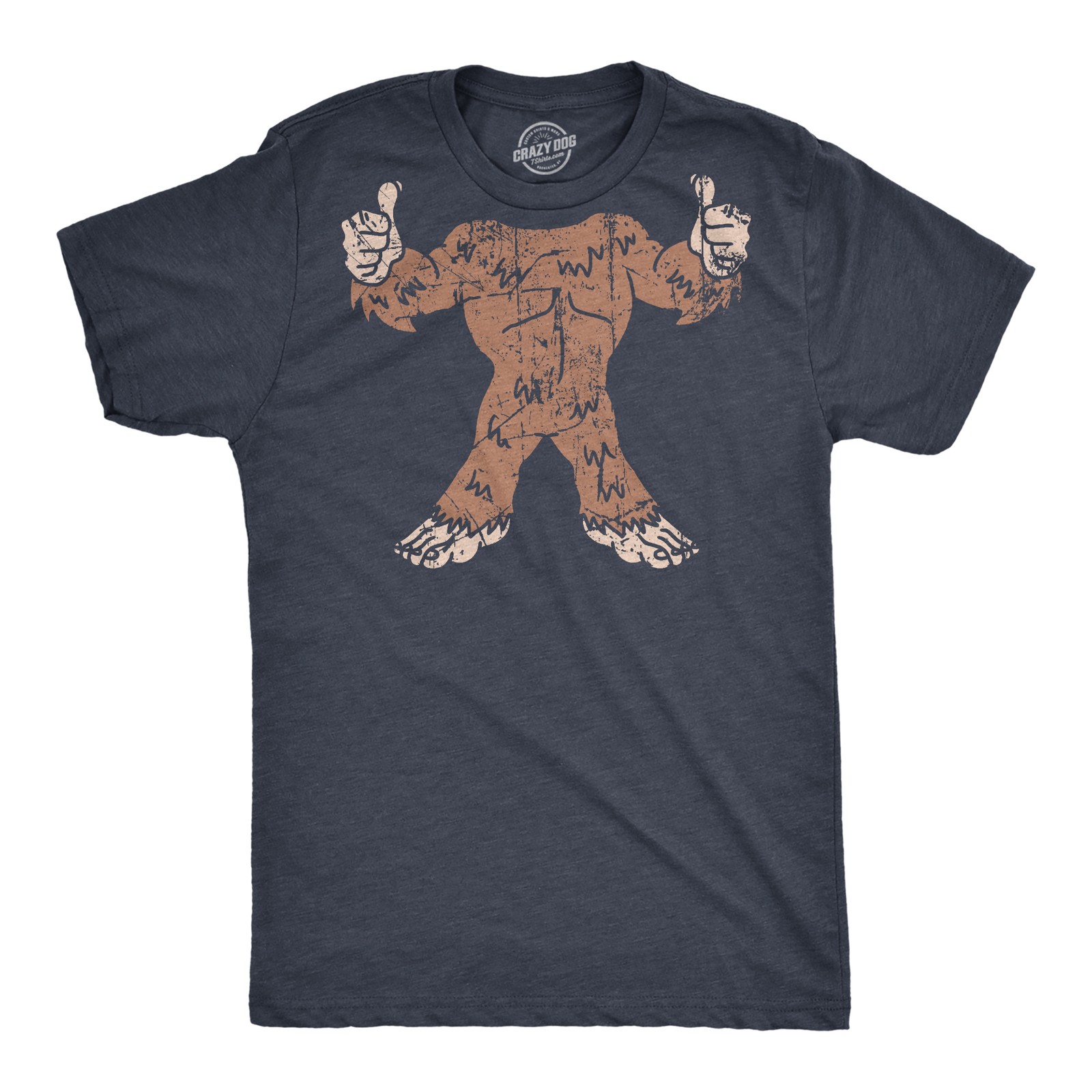 Mens Bigfoot Body T Shirt Funny Huge Hairy Sasquatch Frame Tee for Guys