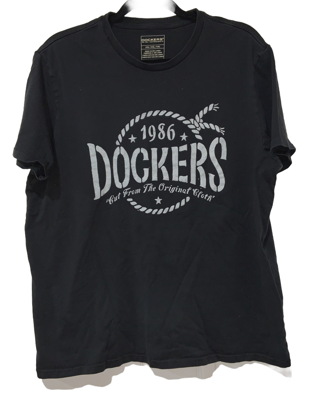 Dockers Sz 2XL Black Graphic T-Shirt EUC