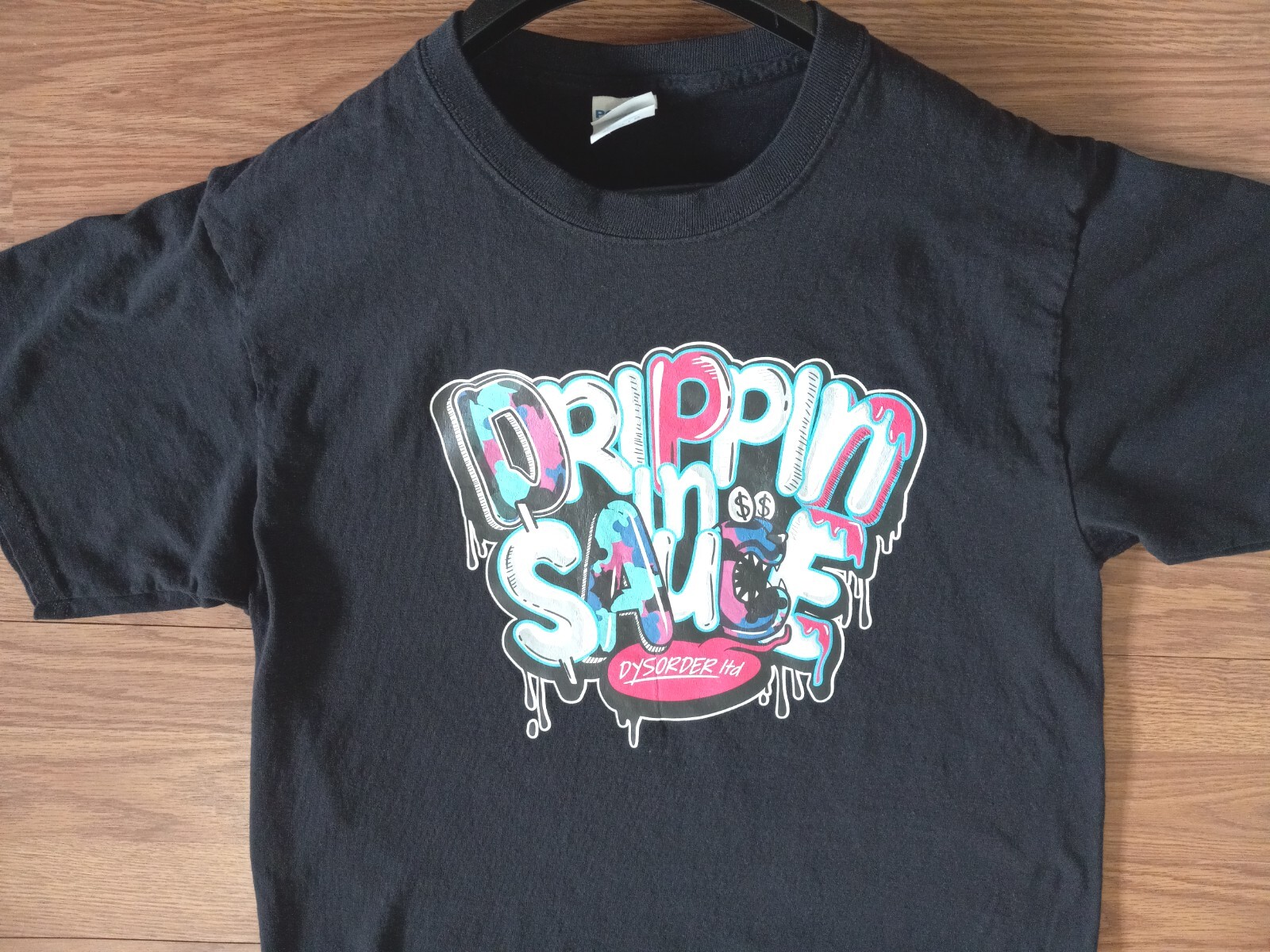 Size Medium Port & Company Core Cotton T Shirt Black Drippin in Sauce! Black