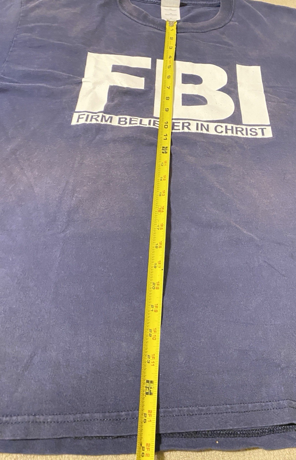 Vintage FBI Firm Believer In Christ Faded Black Tshirt Y2k Christian Faded
