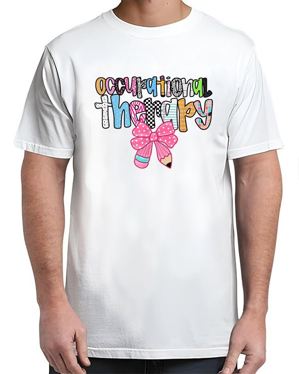 Occupational Therapy OT Pencil Bow Back to School Funny Adult S-4XL T-Shirt