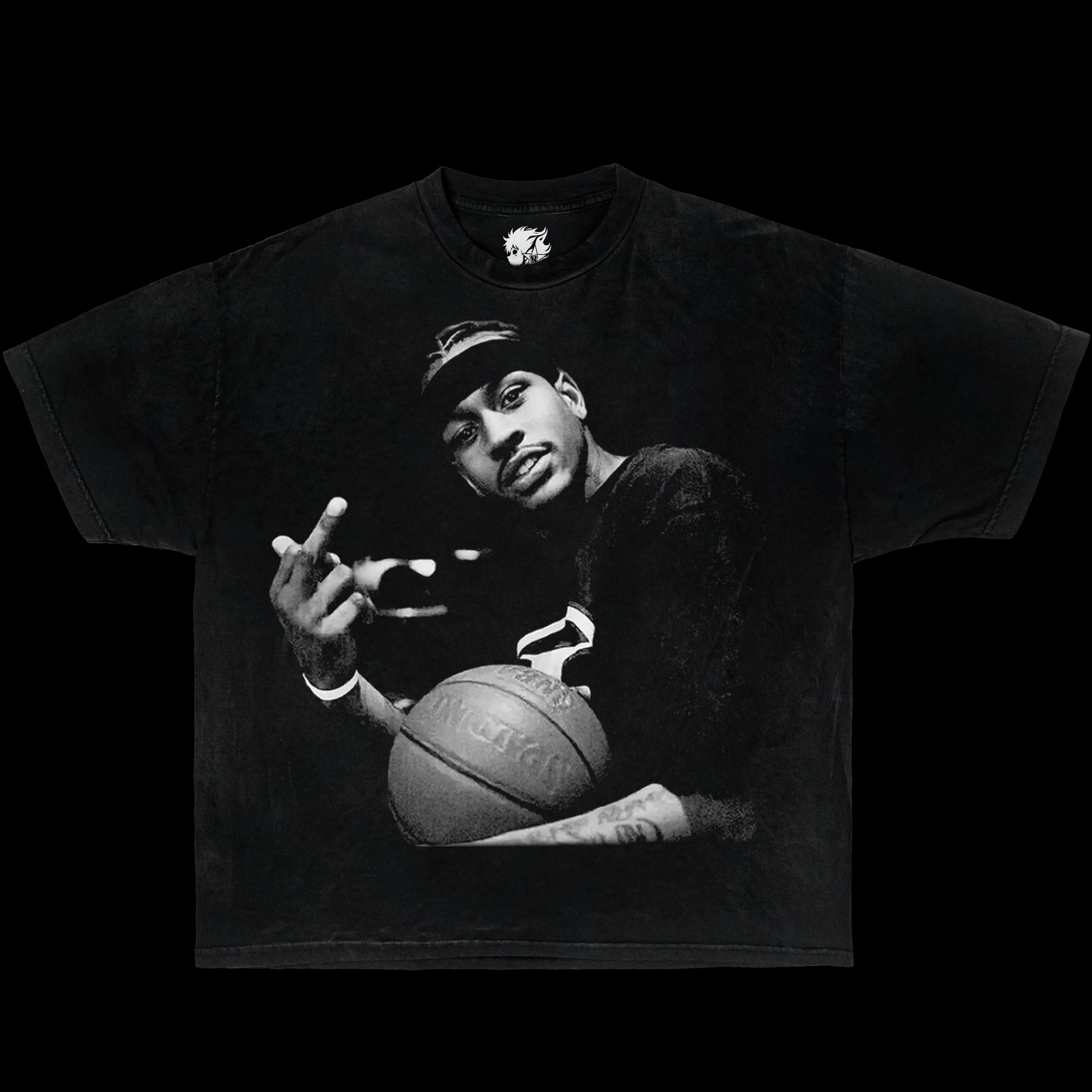 Iverson Finger Boxy Vintage Shirt Graphic Basketball Oversized Streetwear Y2K