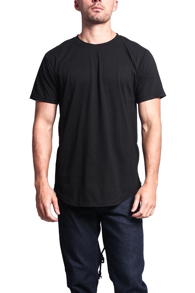 Victorious Men&rsquo;s Casual Fishtail Long Length Curved Hem T-Shirt TS634
