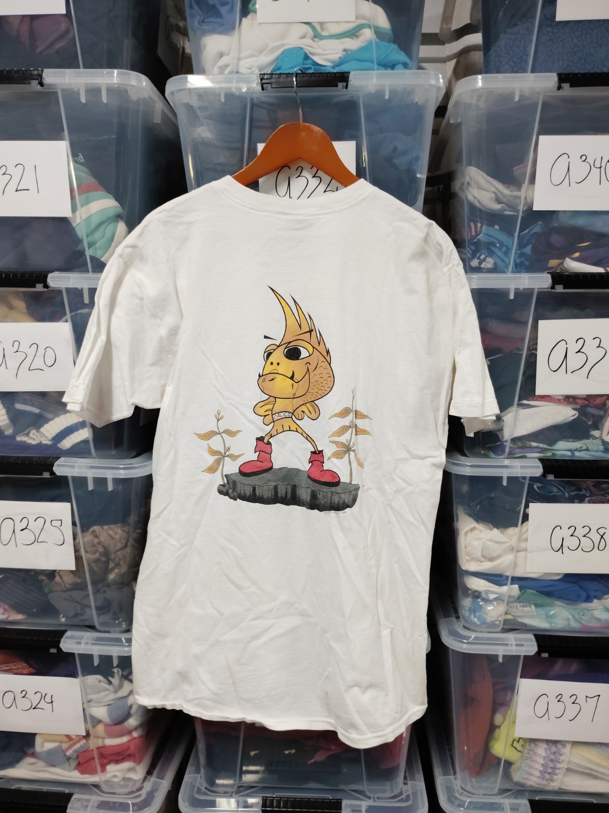 Vtg Fish Toons Calico 1999 Shirt Fair Condition Stained Blemishes Xl A28