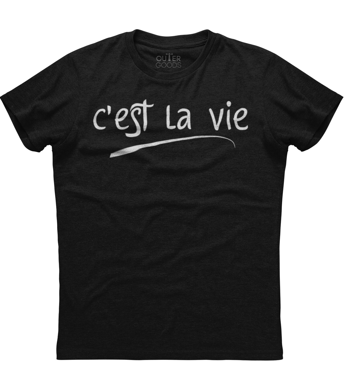 C&rsquo;est la vie French Saying Graphic Mens Short Sleeve Cotton Black T-shirt