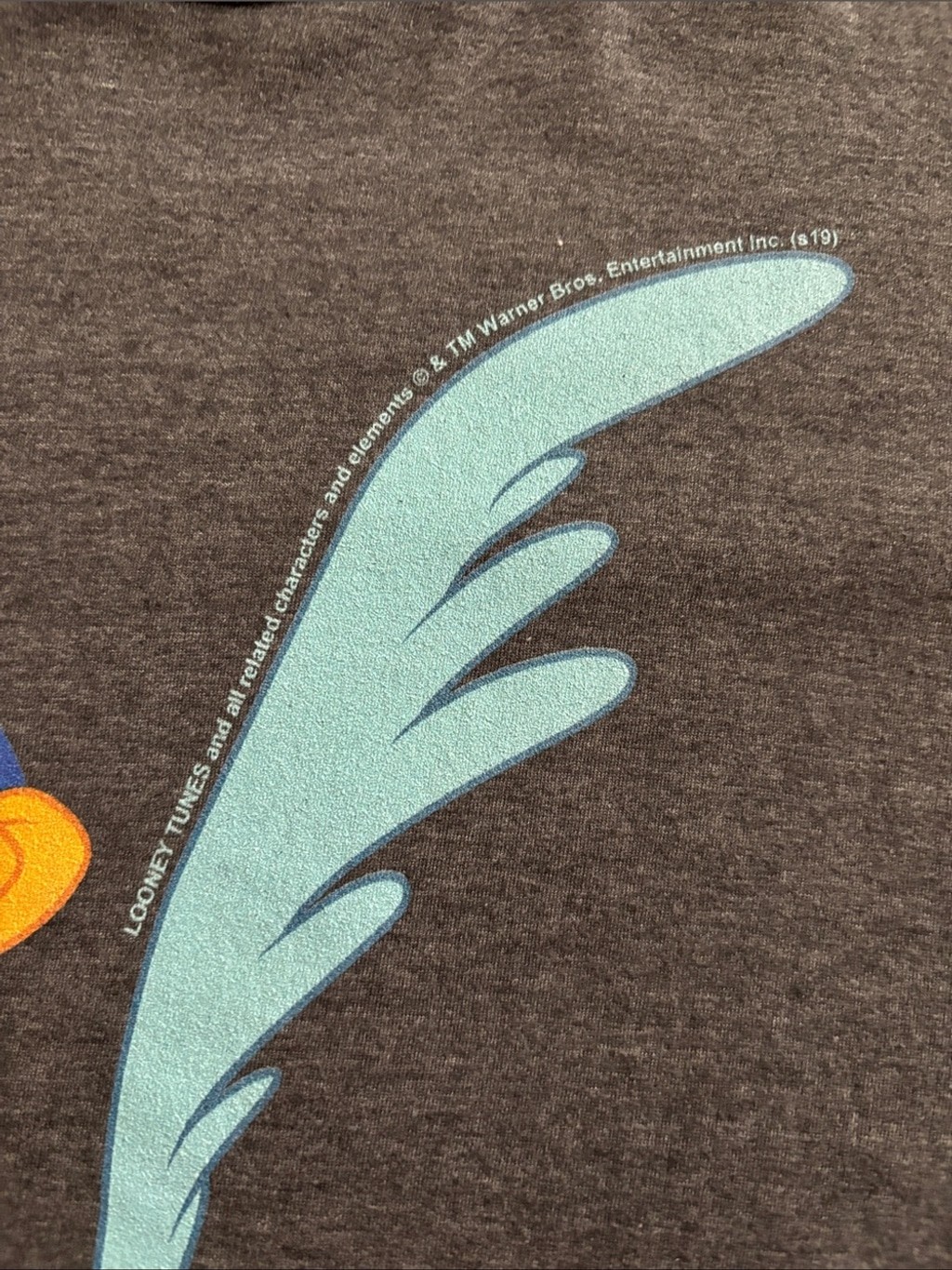 Road Runner Looney Tunes Graphic T Shirt Gray 2XL Warner Bros Cartoon