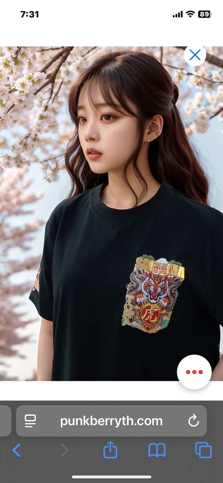 Punkberry 3XL Saitama Black Tattoo Shirt. Recommend Hang Dry And Wash By Hand