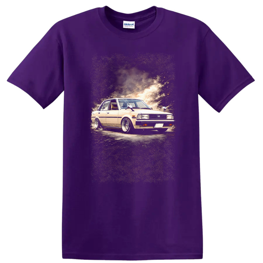 Toyota Corolla KE70 Old Car Drift Style T Shirt Classic Sedan Tee