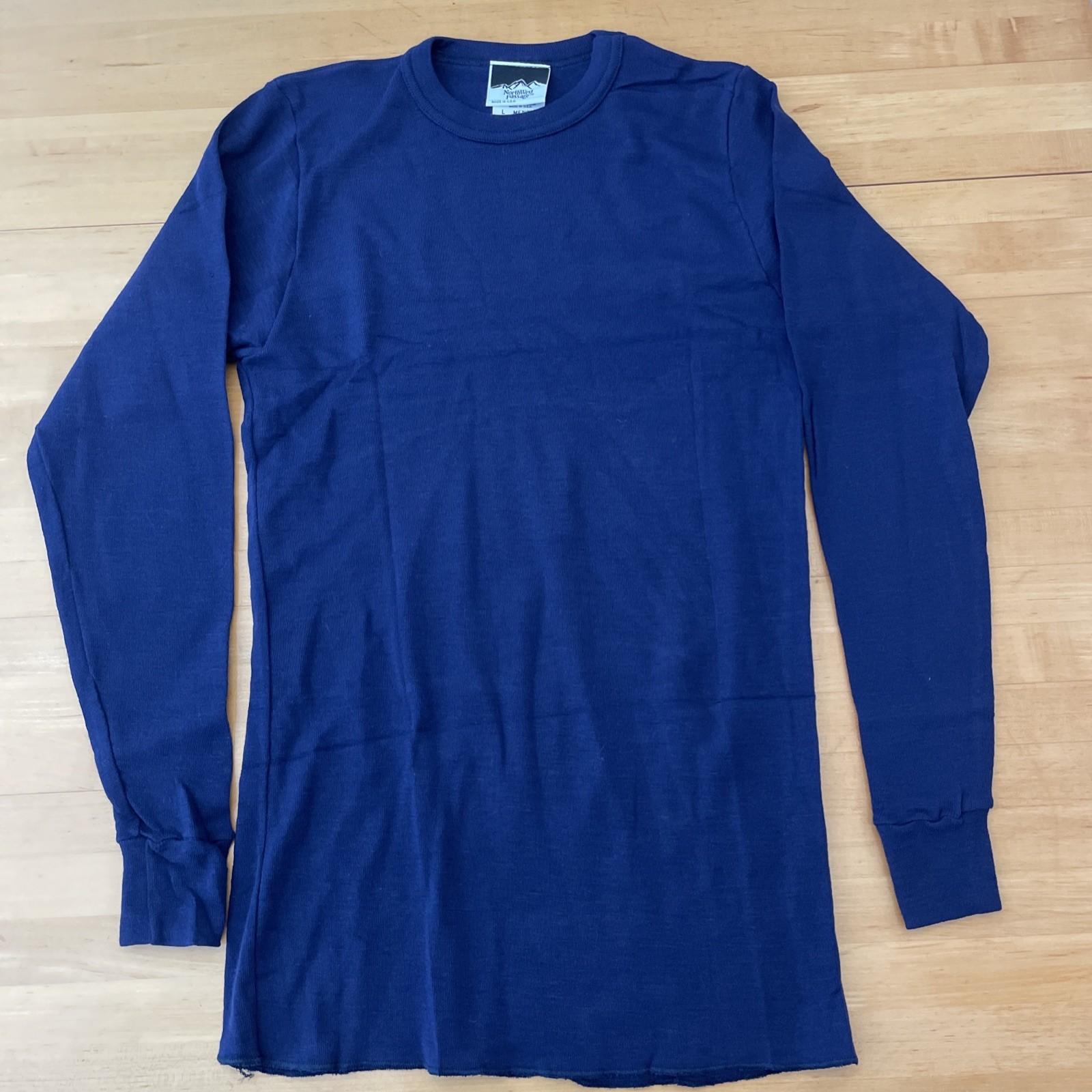 NWOT Northwest Passage Men&rsquo;s Large Long Sleeve Navy Shirt Made In The USA