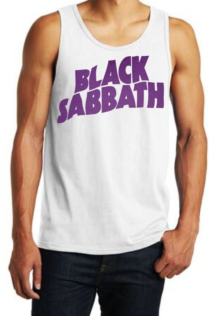 Black Sabbath P Heavy Metal Rock Band White Tank Top Men&rsquo;s Sizes