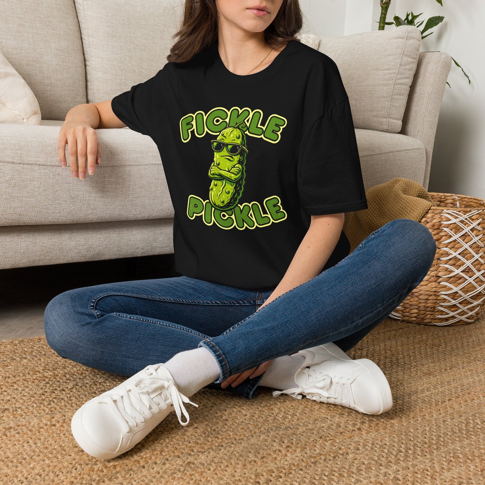 Fickle Pickle T-Shirt | Funny Pickle Character Graphic Tee