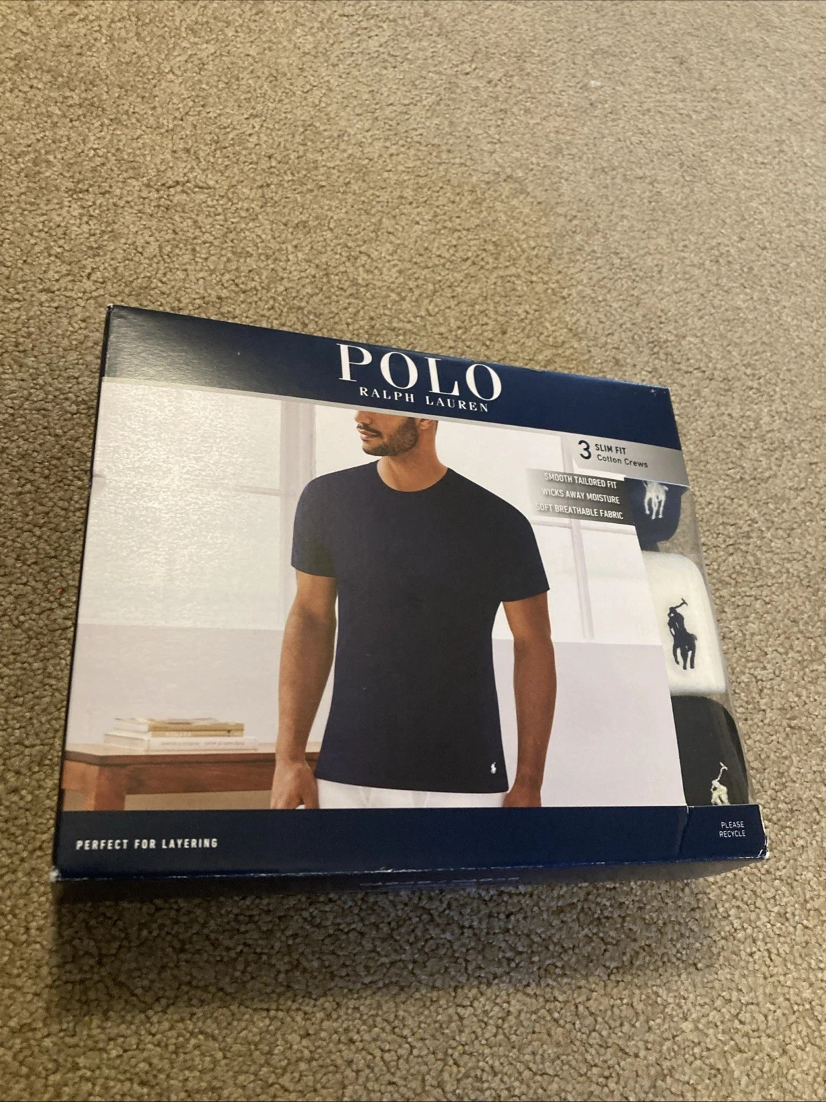 Polo Ralph Lauren Men&rsquo;s Slim Fit W/ Wicking 3-Pack Crew Cotton Undershirts XL