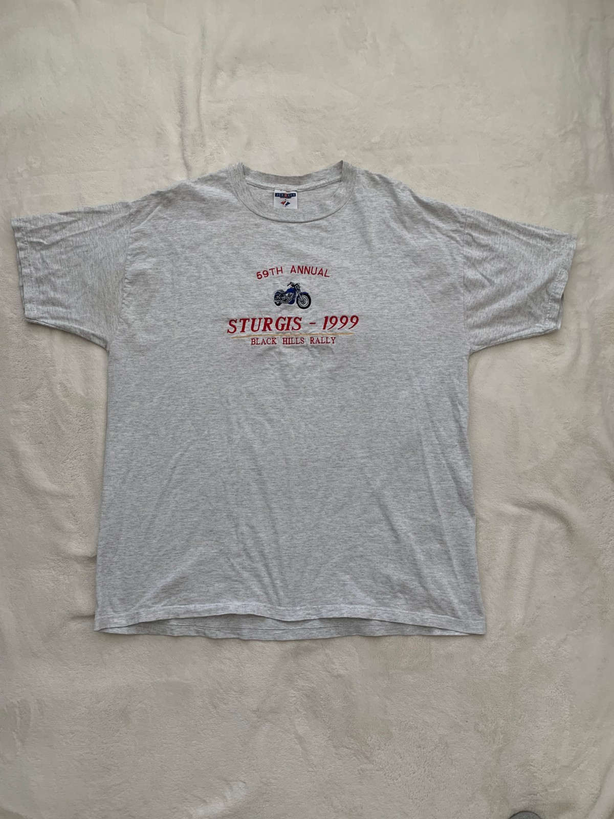 Vintage 1999 Sturgis Motorcycle Rally T Shirt Men XL Gray Races Biker 59th USA