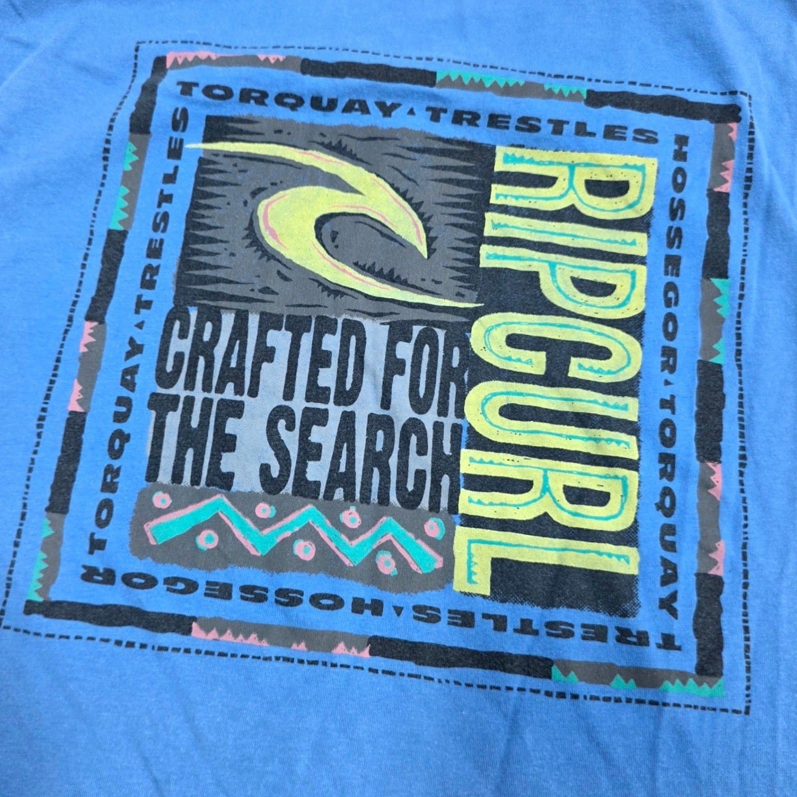 Rip Curl T Shirt Mens Large Blue Graphic Surfing Company Crafted For The Search