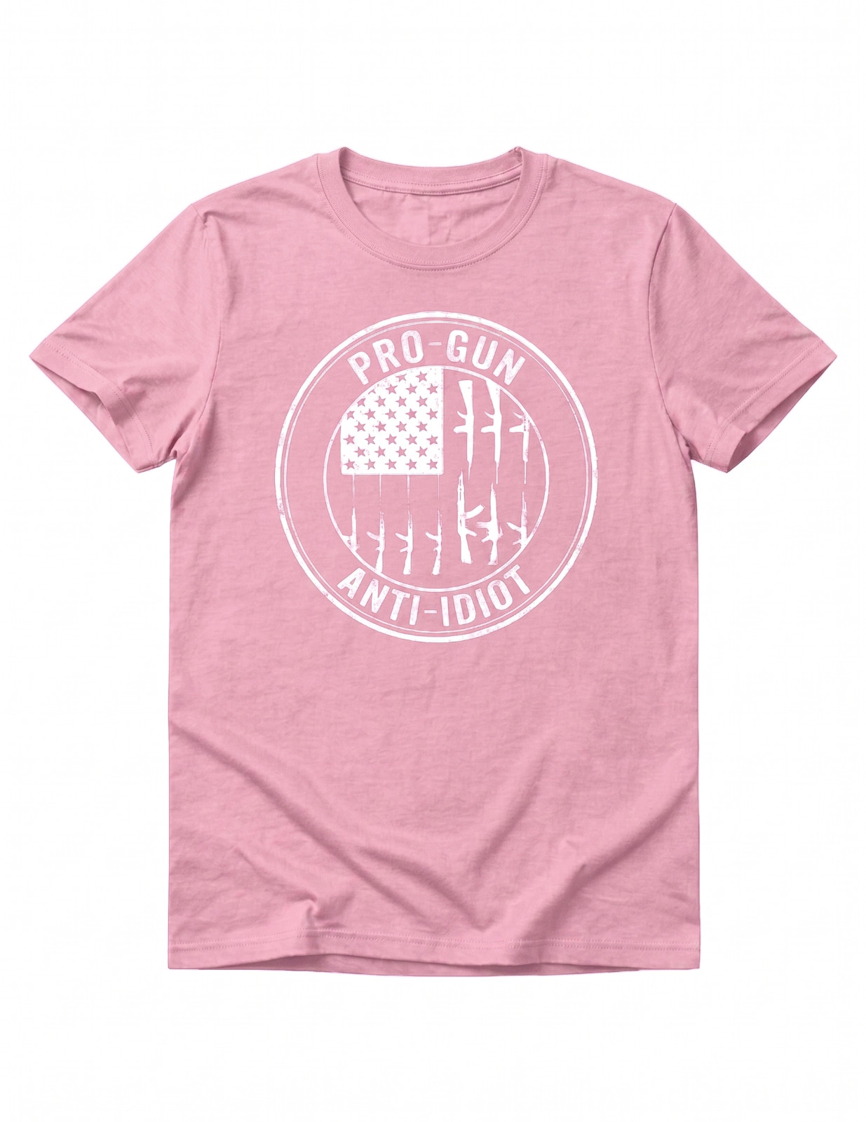 Pro-Gun Anti-Idiot T-Shirt | 2nd Amendment Vertical Rifle Flag 2A