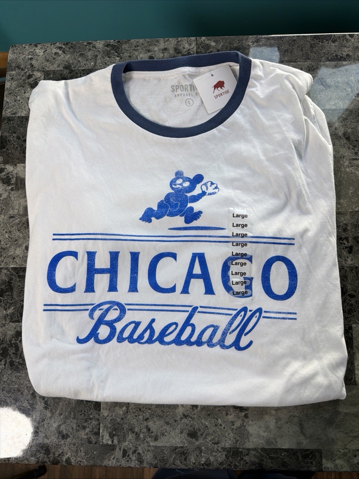 Sportiqe Woman’s Chicago Cubs Graphic Baseball Sports T Shirt Large White