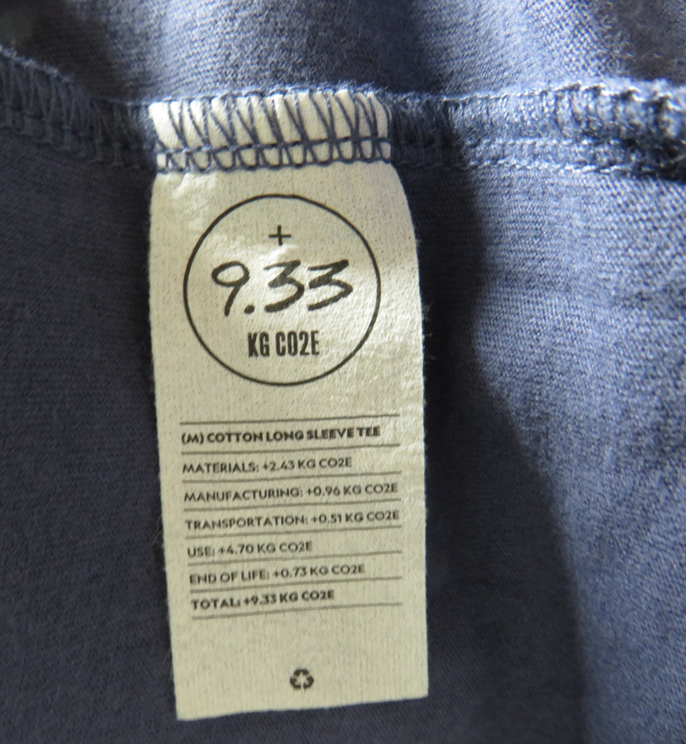 Allbirds Men&rsquo;s Organic Cotton Long Sleeve Tee Hazy Indigo Size XL