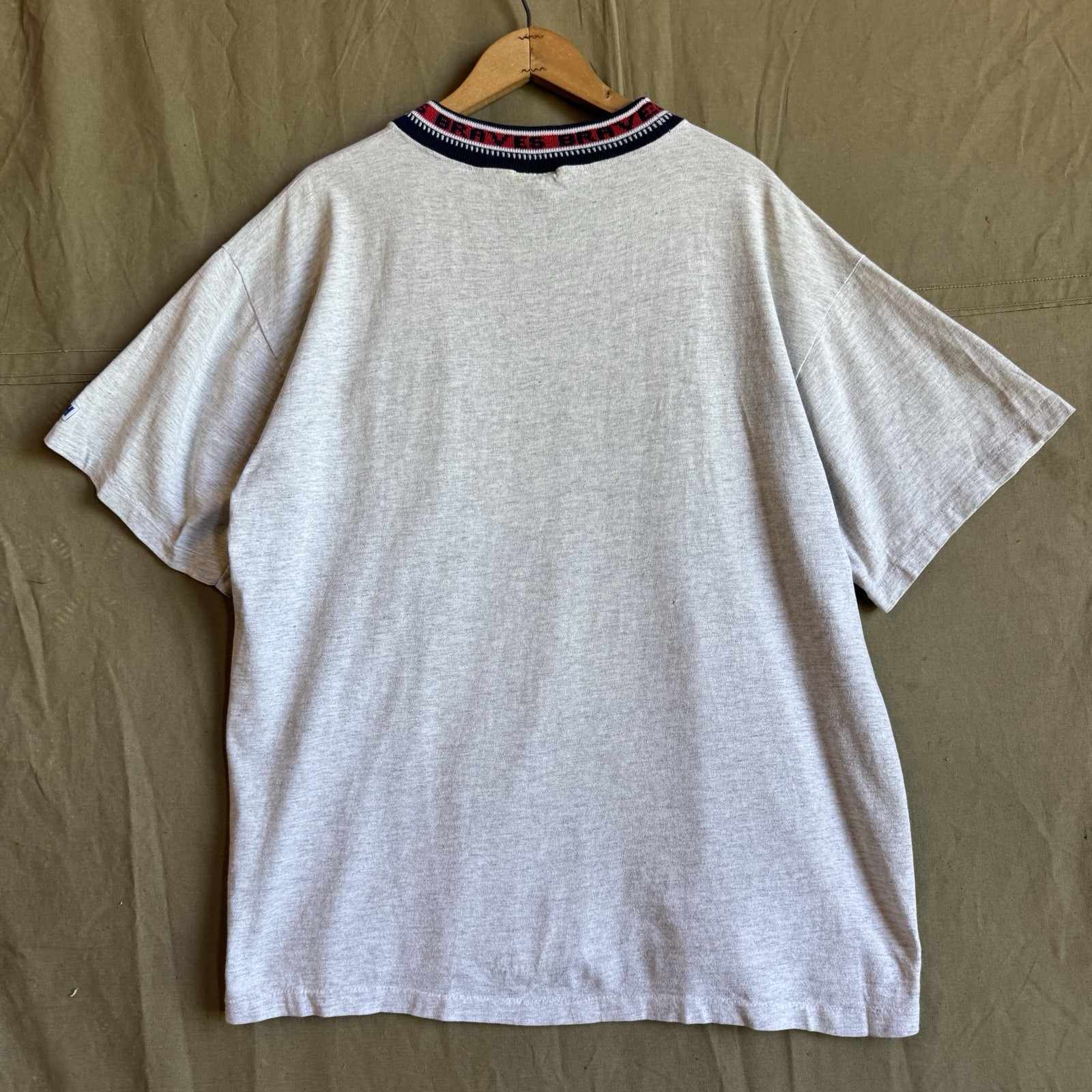 Vintage Atlanta Braves Baseball MLB Trench Ultra USA Single Stitch T Shirt Sz Lg
