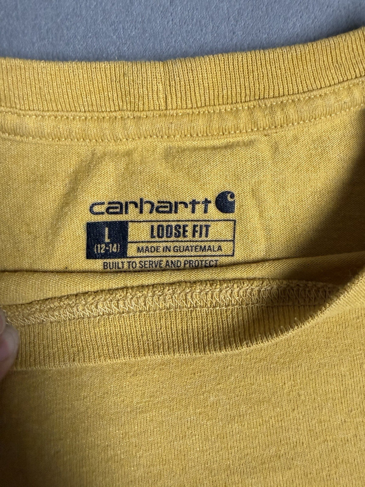 Carhartt Short-Sleeve Pocket Tee In Yellow Size Large Relaxed Fit