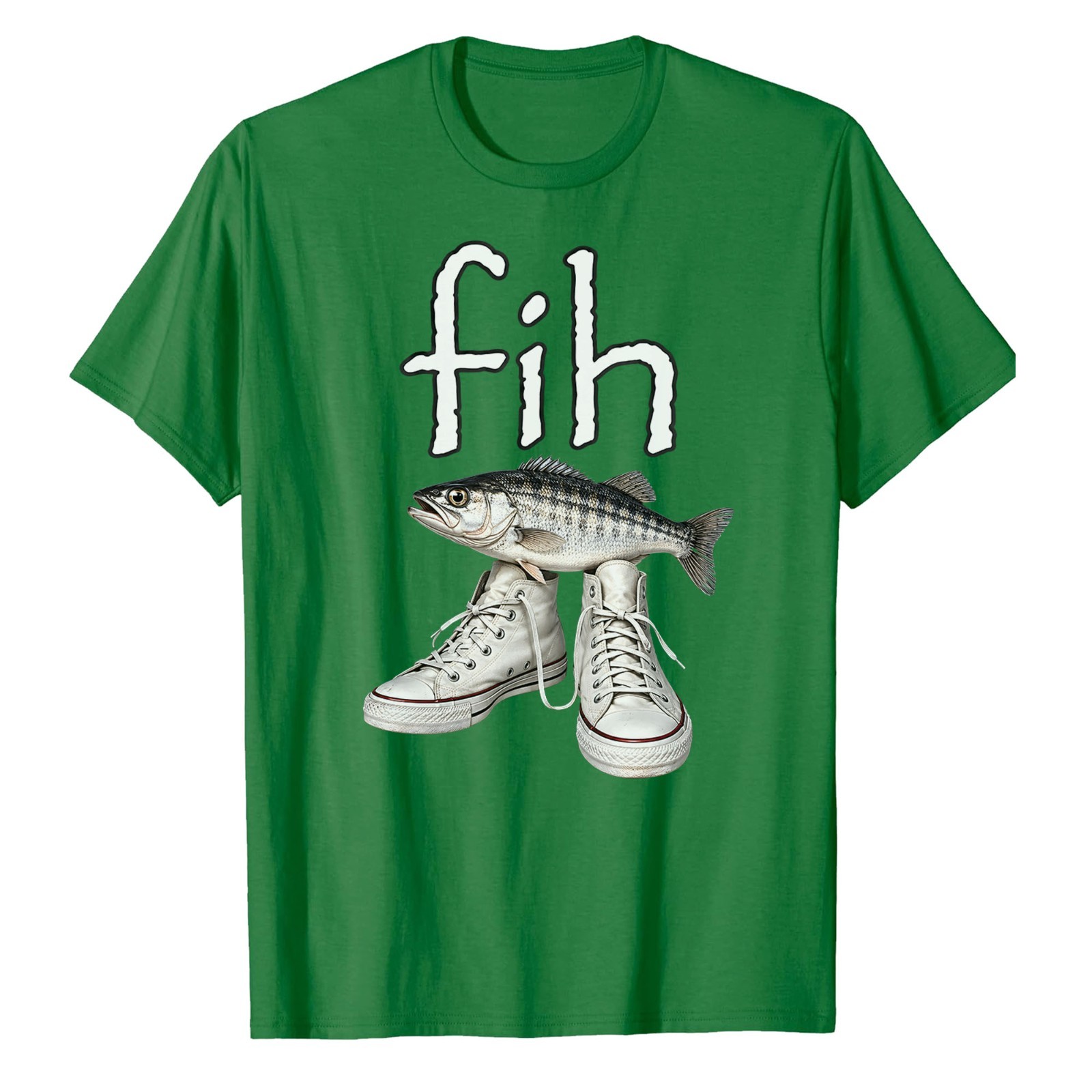 Shoes Fih Funny Misspelled Fish Meme T-Shirt Fisher Fisherman Fishing Bass Bait