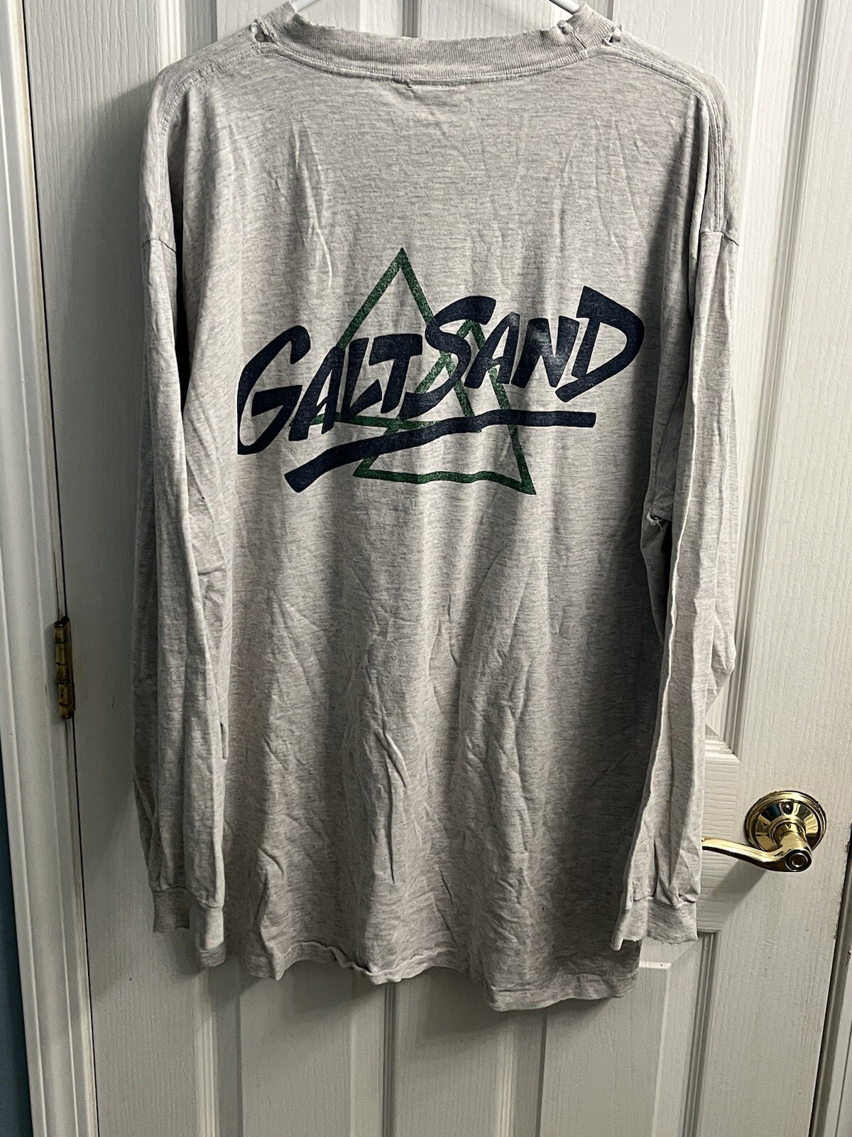Vintage Galt Sand Long Sleeve Shirt Gray Big Logo Mens Size XL – Heavy Wear
