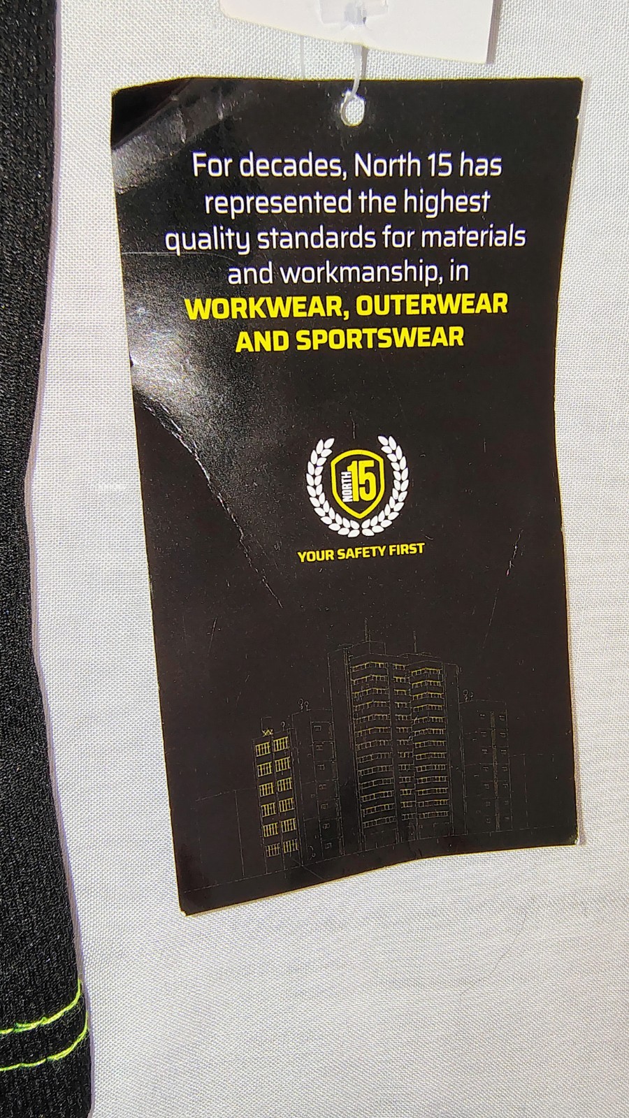 North 15 High Vis LS Safety Work T-Shirt Pocket ASNI Class 2 Yellow Black Sz L