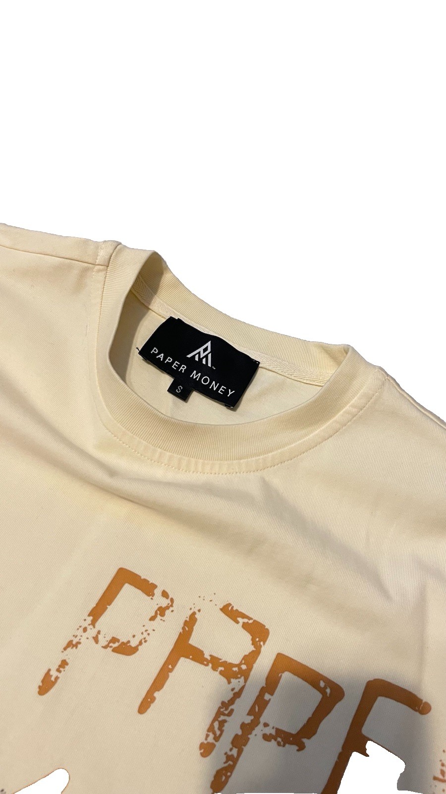 Paper Money Beige Graphic Print Men&rsquo;s Short Sleeve T-Shirt Size S